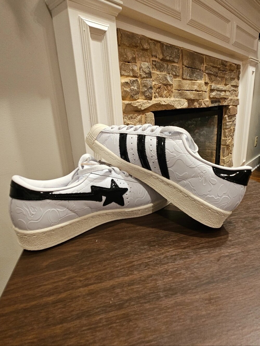 BAPE x adidas Superstar Vintage "White Black" Sneaker M7 W8 - Picture 7 of 8
